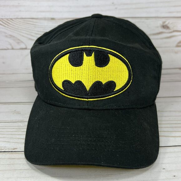Batman Logo TV Black Yellow Embroidered Snapback Baseball Cap Hat DC Comics - Picture 1 of 7